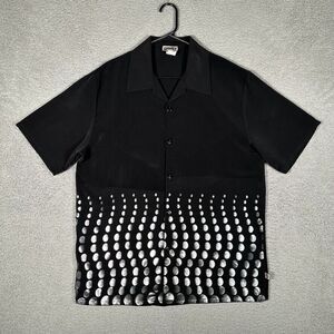 Vintage YMLA Shirt Mens Medium Black Rave Disco 90s Lounge Short Sleeve USA Made